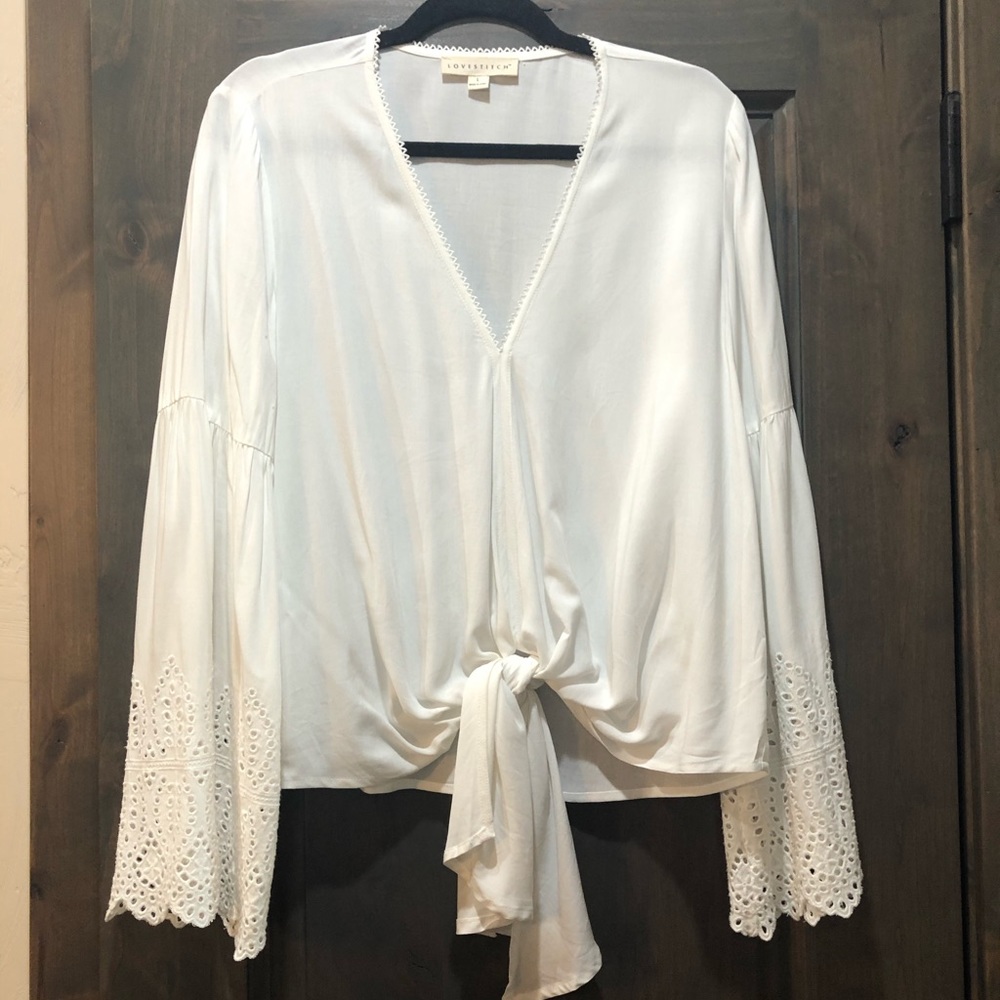 White tie blouse